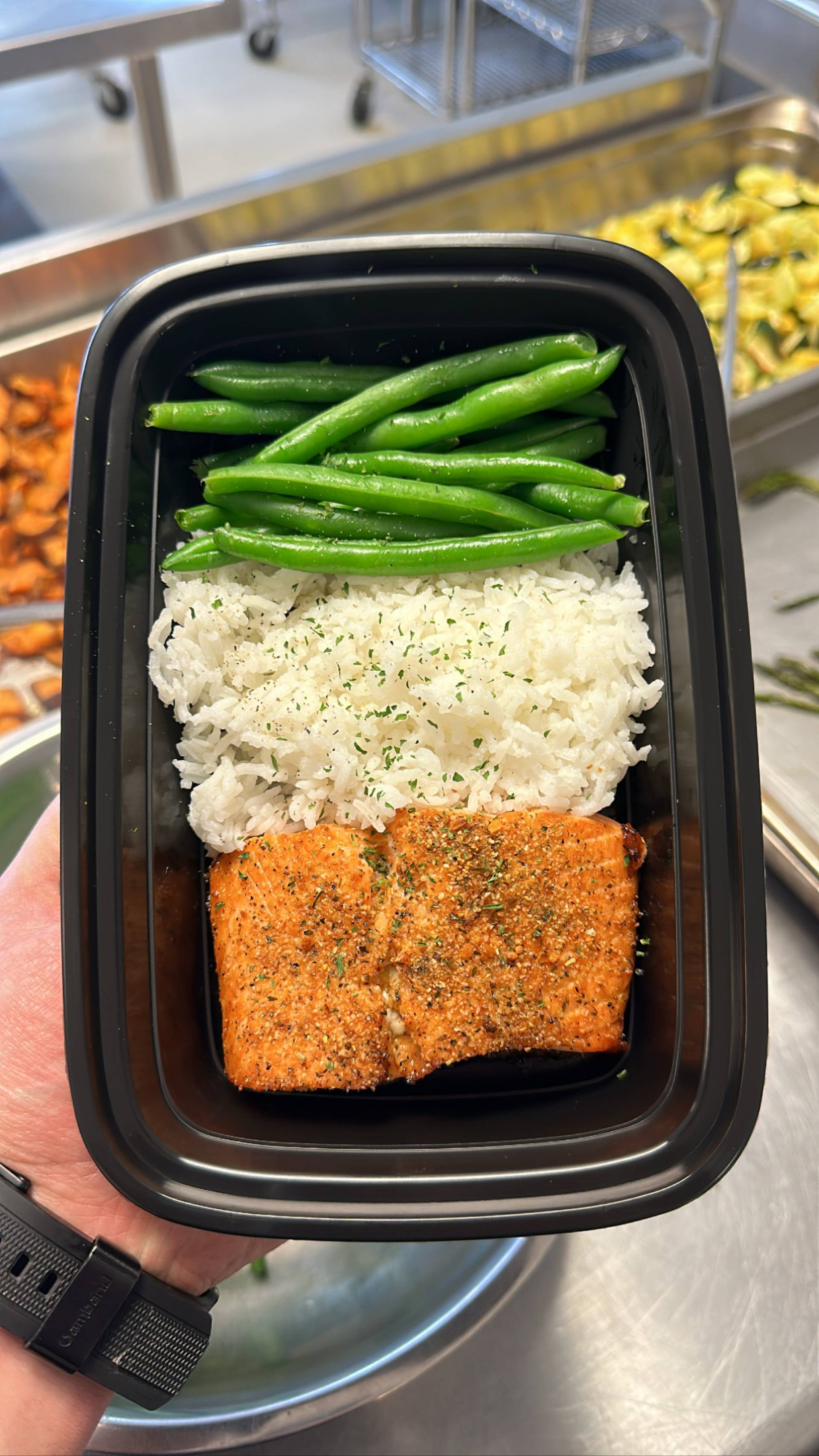 Salmon + Jasmine Rice + Green Beans