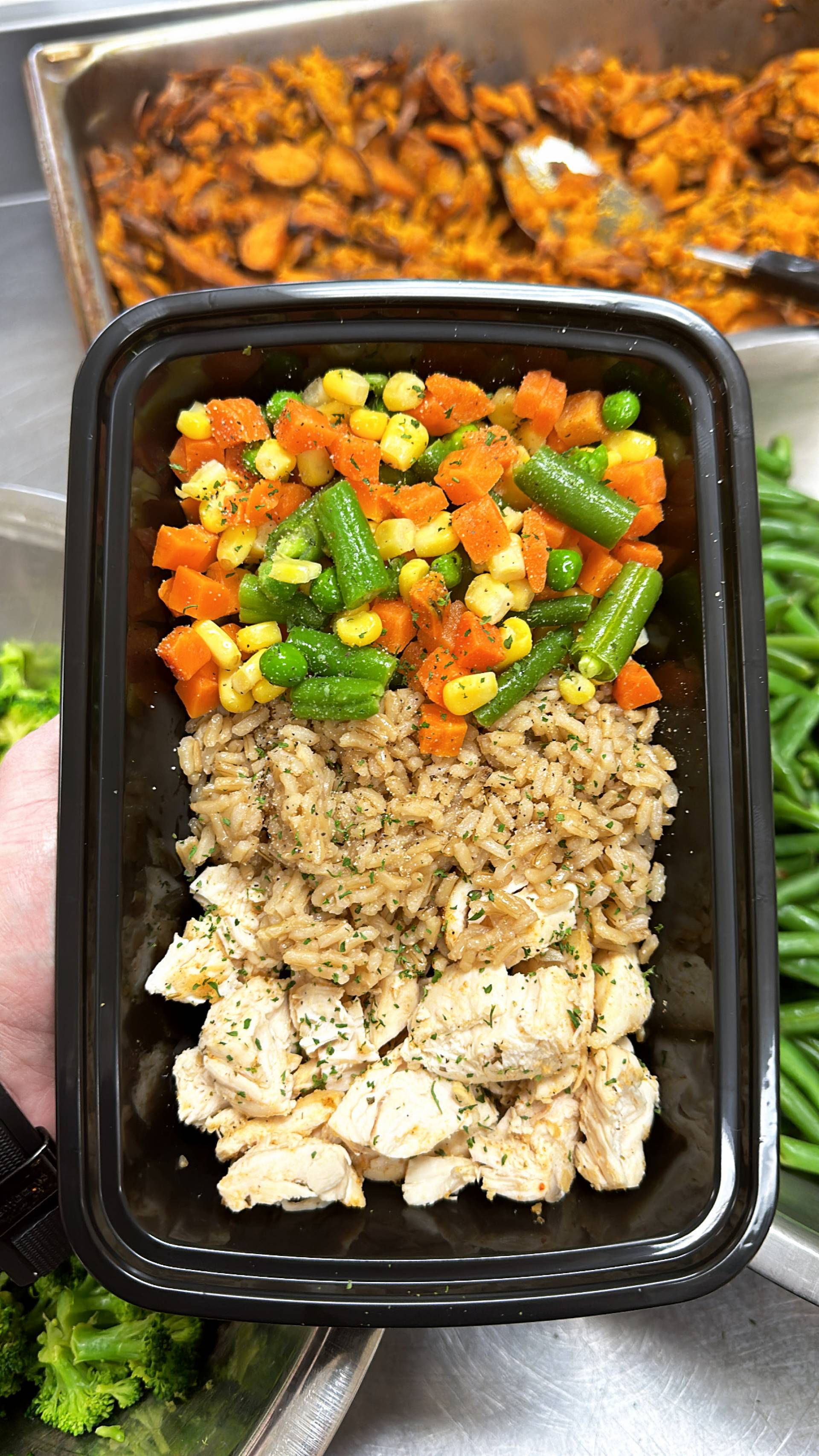 Chicken + Rice ( Brown ) + Mixed Veg