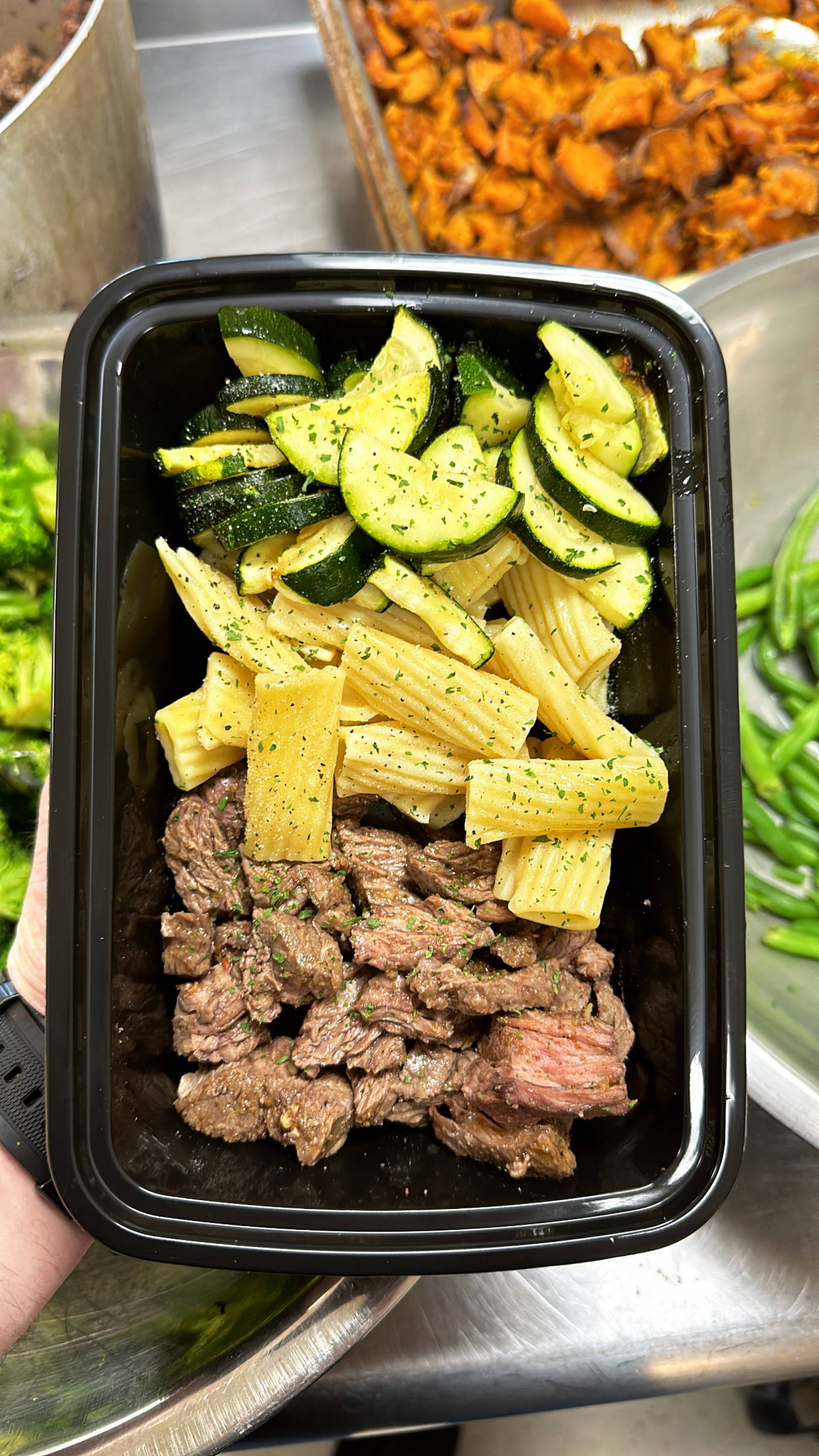 Steak + Pasta + Zucchini