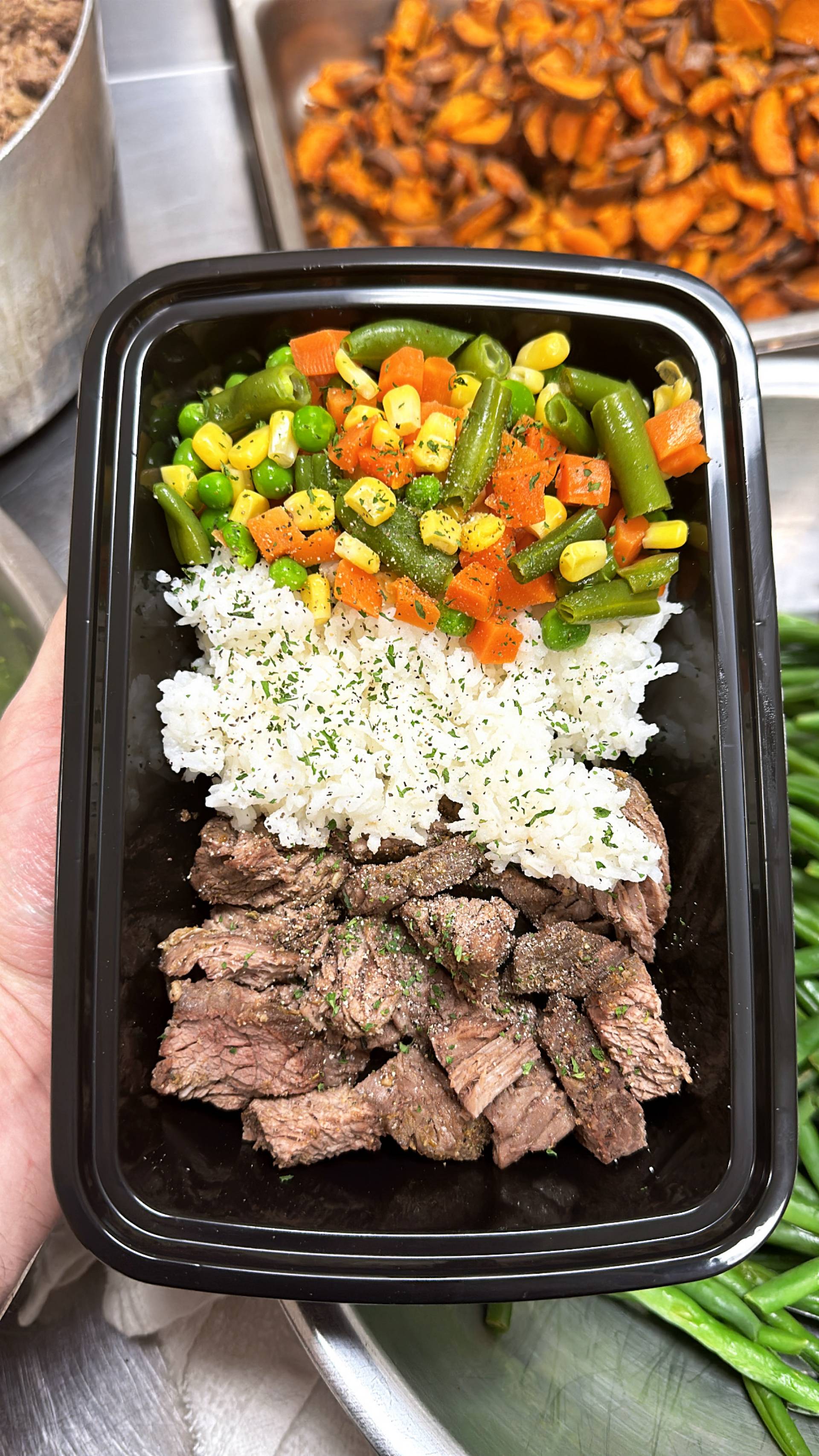 Steak + Jasmine Rice + Mixed Veg