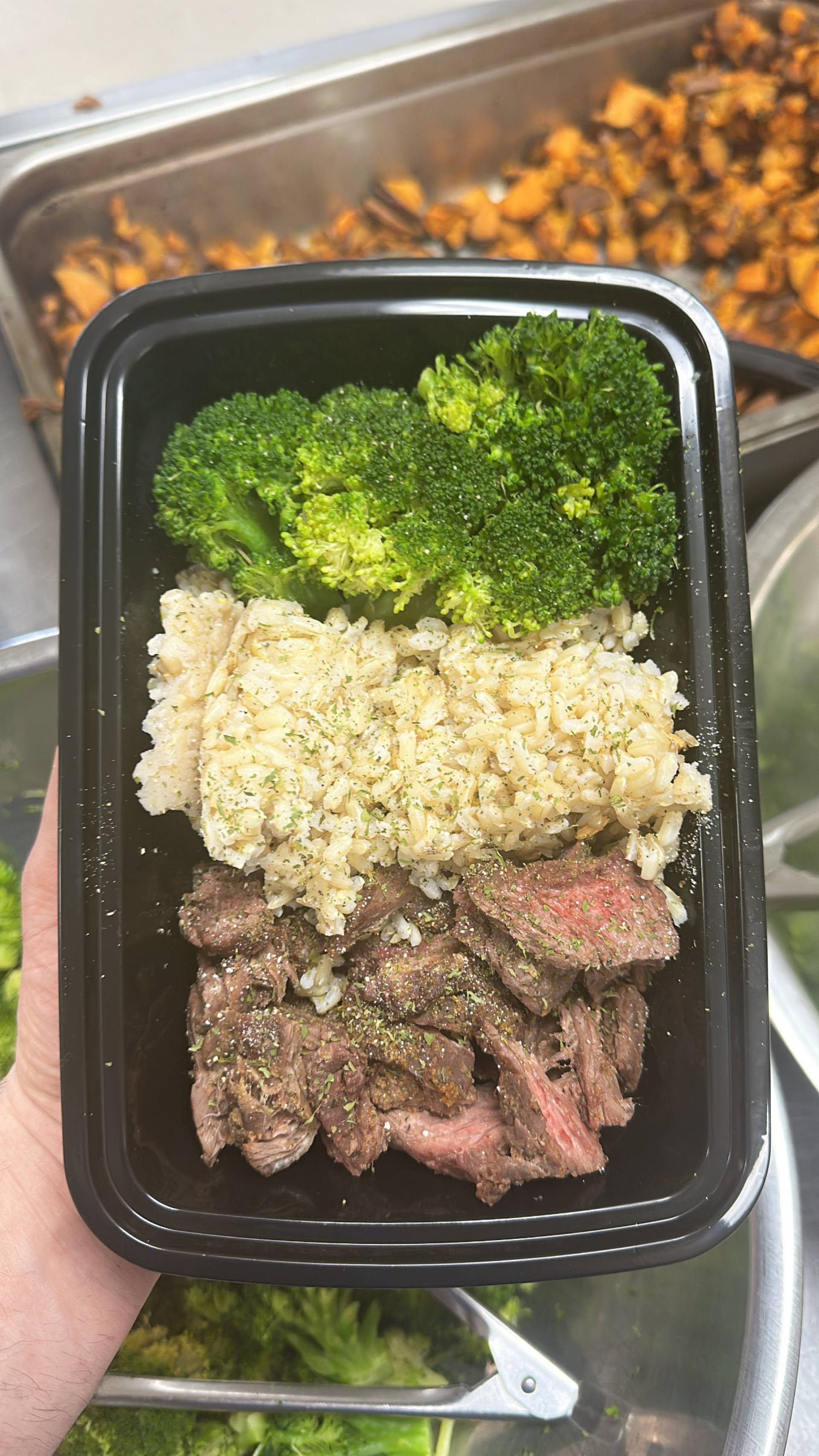 Steak + Rice (Brown) + Broccoli