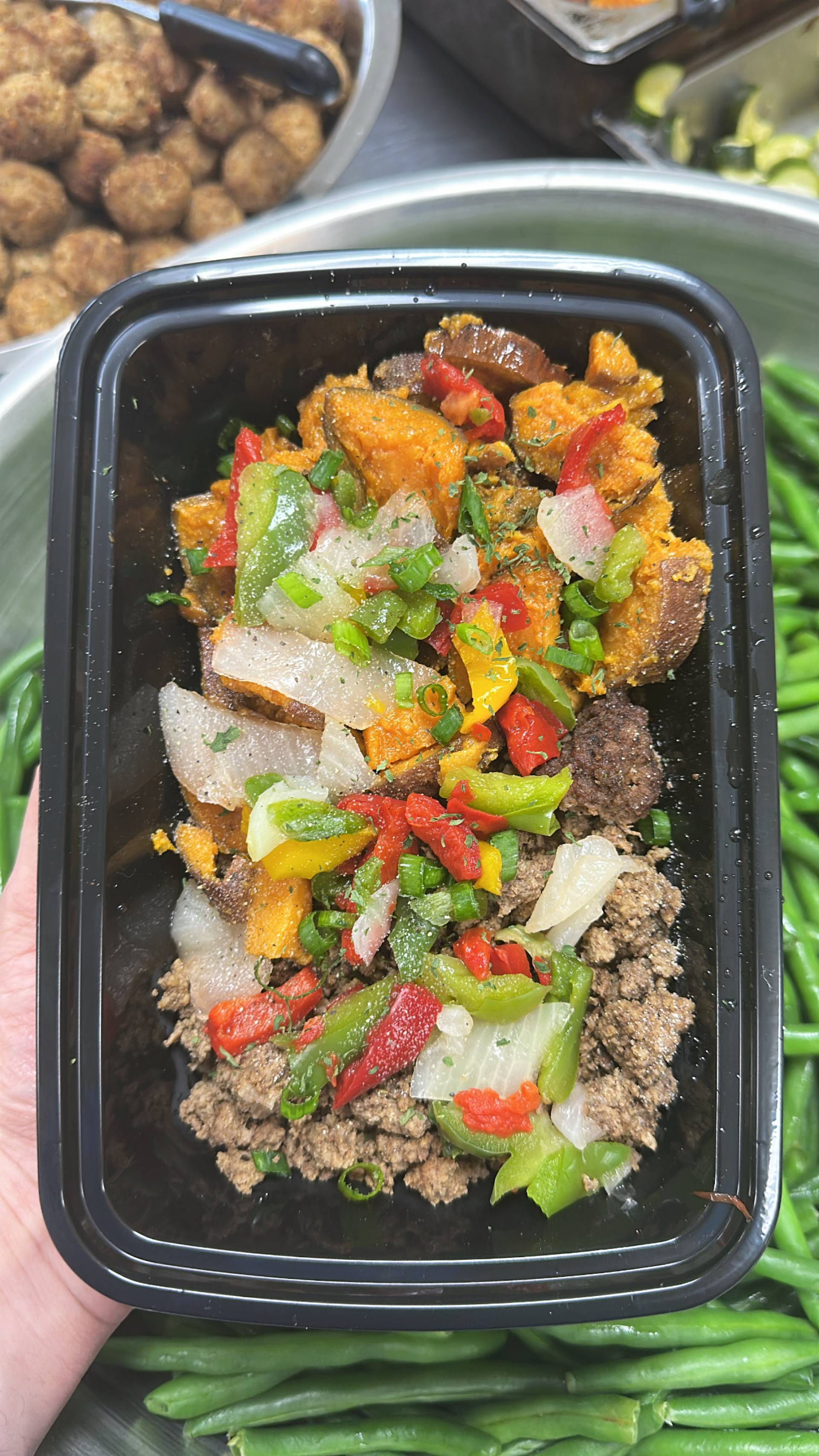 Beef + Sweet Potato + Peppers & Onions
