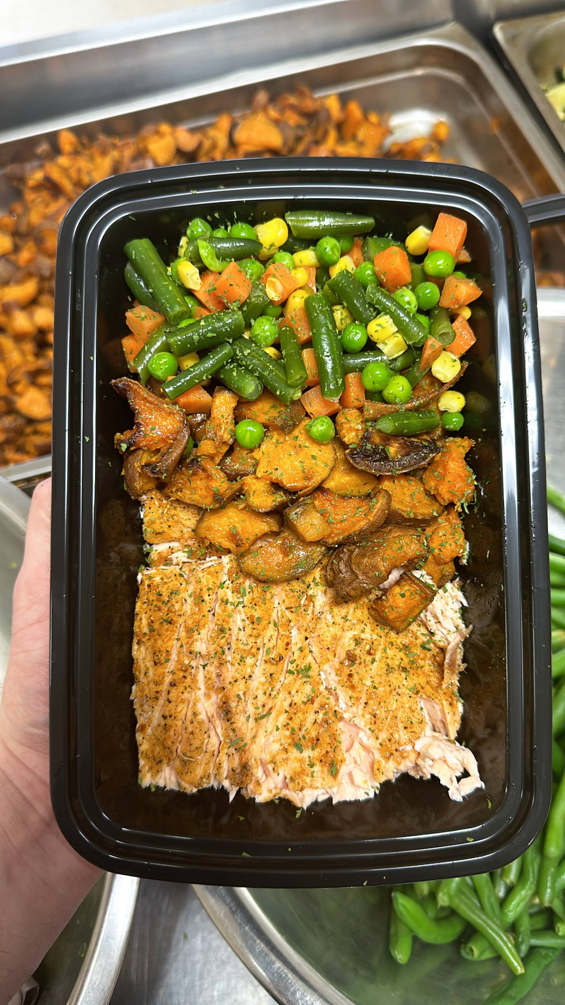 Salmon + Sweet Potato + Mixed Veg