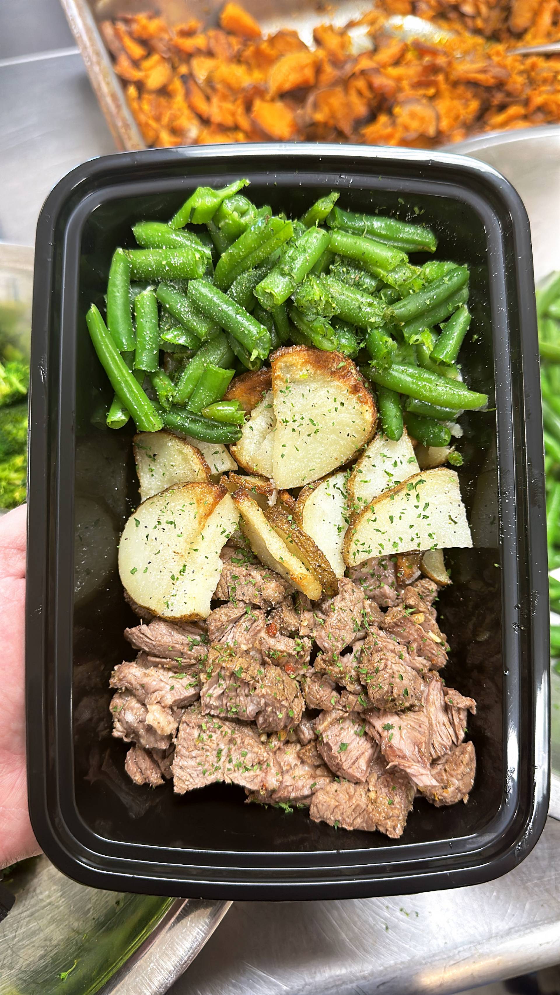Steak + White Potato + Green Beans