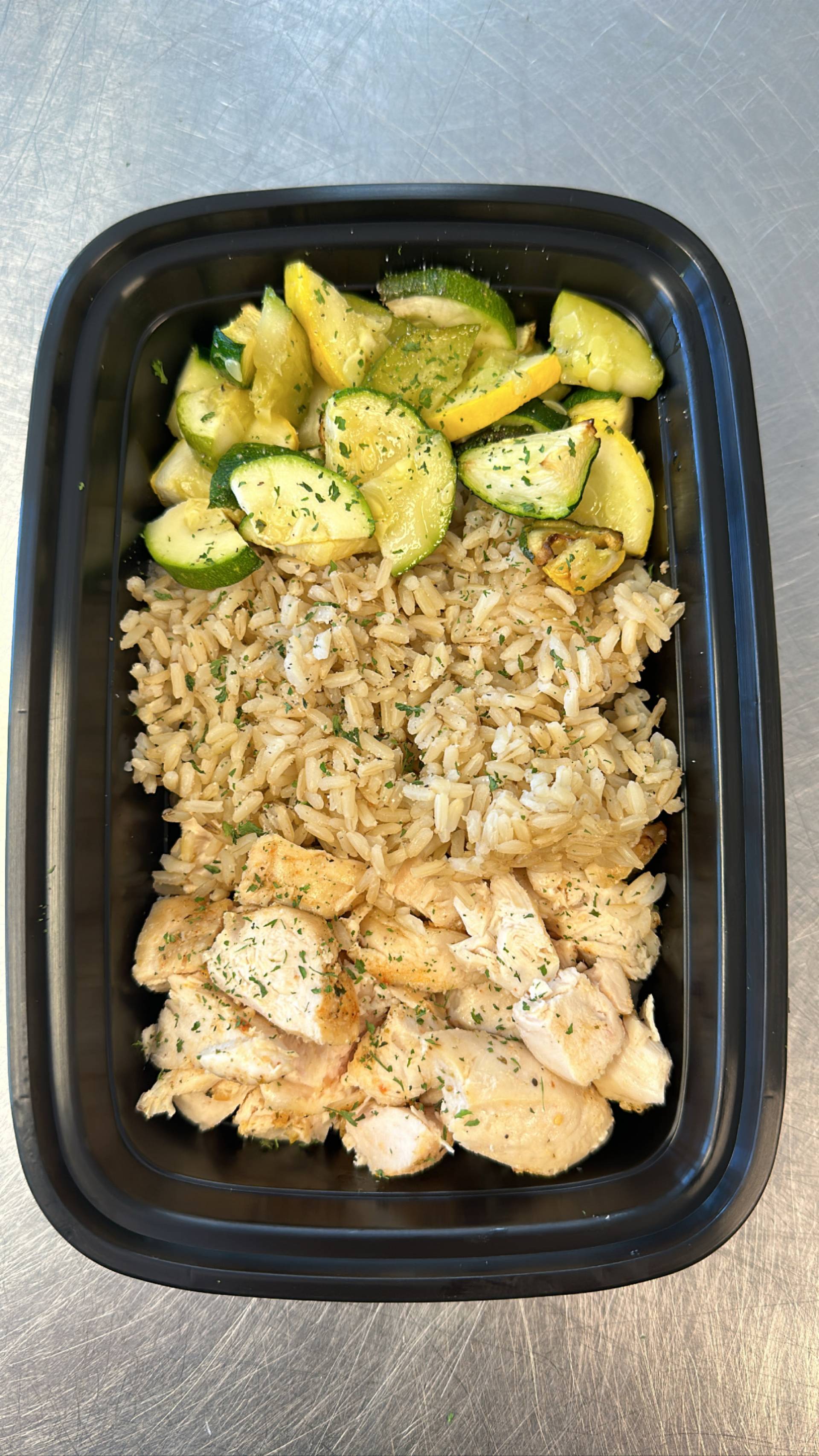 Chicken + Rice ( Brown ) + Zucchini